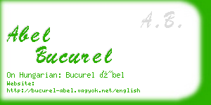 abel bucurel business card